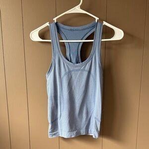 Lululemon Swiftly Blue Striped Racerback Tank Top
